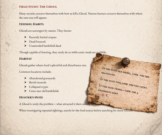 Field study preview from the Monster Hunter manual